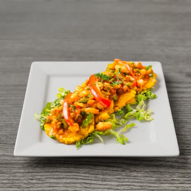 Tostones Rellenos Con Camarón.