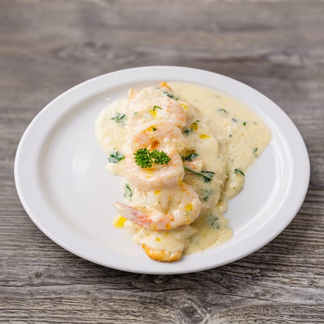 Filete De Pescado Con Camarones.